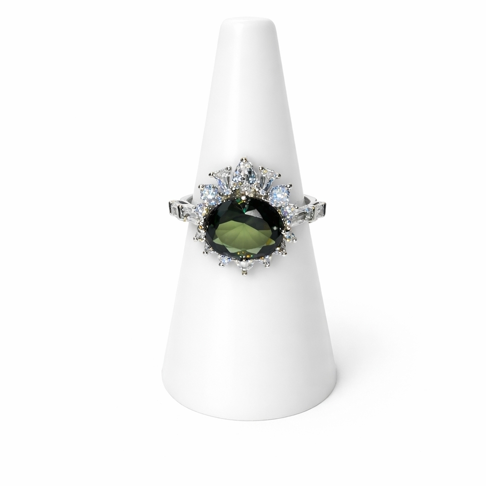 Bomb Party Starburst Details Lab Created Tourmaline Green Spinel Ring Size 7